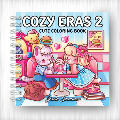 Libro de Colorear Cozy Eras 2 : 45 Diseños Relajantes Estilo Kawaii