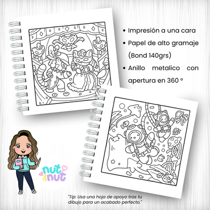 Libro de Colorear Cozy Eras 2 : 45 Diseños Relajantes Estilo Kawaii
